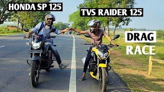 TVS Raider 125 Vs Honda SP 125 Drag Race || Top End Race || Sp 125 vs Raider 125 || Top Speed?