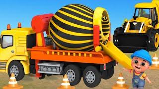 Trucks Construction for Kids - Excavator, Dump Truck, Mixer Truck - toy unboxing jugnu kids