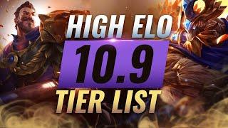 HIGH ELO Best Champions TIER List - League of Legends Patch 10.9