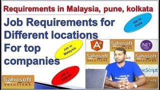 Job Requirements for Different locations For top companies | Sahosoft Solutions