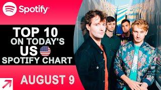 Top 10 on Today's US Spotify Chart (8/9/21)