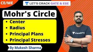 Mohr's Circle: Center, Radius, Principal Plans, Principal Stresses | Strength of Material | Mukesh