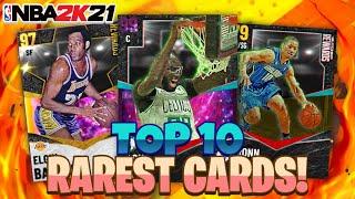 TOP 10 RAREST CARDS ON NBA 2K21 MYTEAM (SECRET 1 OF 1 LOCKER CODE CARDS)