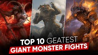 TOP 10 Greatest Giant Movie Monster Fights of All Time | Giant Monster Movies in Hindi | Movies bolt