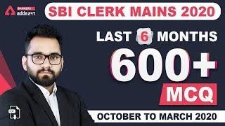 Last 6 Months Current Affairs 2020 | Best 600+ Current Affairs MCQ for SBI Clerk 2020