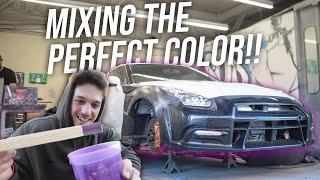 OFFICIALLY PAINTING THE R35 GTR - PAINT MIXING/PREP | R35 GTR BUILD SERIES EP. 10