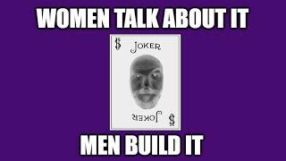 Society is built on the backs of men. When given the choice for work, women chose social services