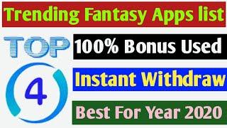 Trending Top 4 Fantasy Cricket Apps For Year 2020 | 100% Bonus Usable | Instant Paytm Withdrawal 