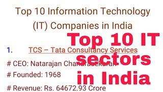 Top 10 IT sectors in India|Information Technology|Name list|CEO full details