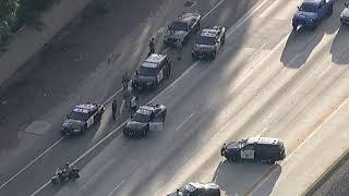 Police chase vehicle on Southern California freeways