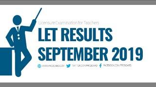 LET Results || September 2019 || Licensure Exam for Teachers