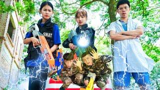 XGirl Nerf War: Cherry use Flashlight Zoom Magic ! SEAL X Girl Nerf Guns Alibaba Group Dr. Crazy