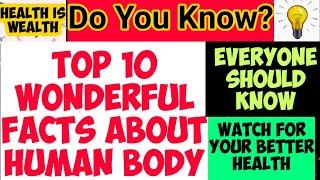 Top 10 Wonderful facts About Human Body ll Everyone should know, Very USEFUL for your Health