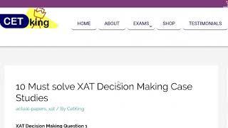10 Must solve XAT Decision Making Questions.