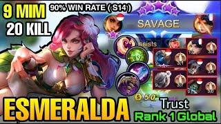 SAVAGE!! 20 Kills in 9 Minute Esmeralda Poison Vine - Top 1 Global Esmeralda Trust - Mobile Legends