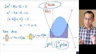 Areas Between Curves (2 of 3: Evaluating the integrals)