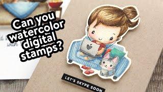 Watercoloring Digital Stamps (How to get them onto watercolor paper)