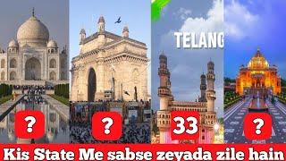 Top 10 state with most number of districts|Which state has most number of district |#top10 #youtube