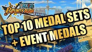 TOP 10 MEDAL SETS Part 2 + EVENT MEDALS! BEST Combos For End Game! | One Piece Bounty Rush OPBR