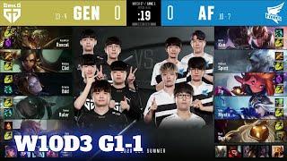 GEN vs AF - Game 1 | Week 10 Day 3 S10 LCK Summer 2020 | Gen.G vs Afreeca Freecs G1