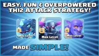 *STRONGEST* TH12 Attack Strategy - E-DRAGS + PEKKA + BATS = WIN! - Clash of Clans