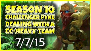 *SEASON 10 CHALLENGER PYKE* DEALING WITH A CC-HEAVY TEAM! (SUPPORT GAMEPLAY) - League of Legends
