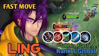 9 MIN 10 KILL!! Ling Fast Hand Movement |  Top 1 Global Ling by TaKhin_FlasH.  - MLBB