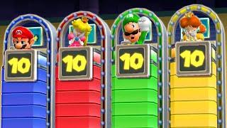 Mario Party 9 - Mario vs Luigi vs Peach vs Daisy - Minigames (Master Difficulty)