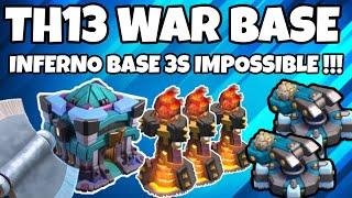 New TH13 War Base Layout 2020 | Anti 2 Star Inferno War Base | (5 Defense Replay proof + Link )