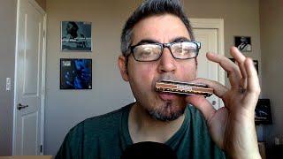 Cross harp/2nd position holes 6-10 on C harmonica (major pentatonic scale)