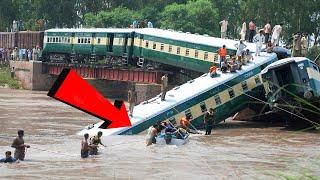 Top 10 Dangerous Railway Tracks // Trains On Water Compilation // Train video