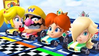 Mario Party: The Top 100 All Racing Minigames #61 Peach vs Daisy vs Rosalina vs Wario