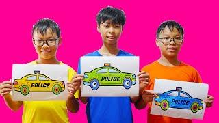 HCN Go School: Learn Color POLICE CAR ! Drawing and Coloring Police Car