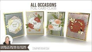 How do make all occasions foil cards featuring December 2020 Paper Pumpkin