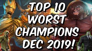 Top 10 WORST Champions Dec 2019 - The Solid Meme Tiers - Marvel Contest of Champions