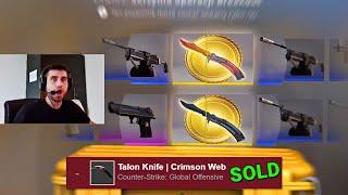 He sold his old Knife to open cases, and unboxed 2 RARE KNIVES... (CS:GO)