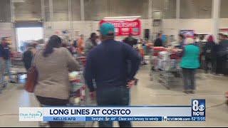 Coronavirus concerns: Long lines at Costco as people stock up on essential items