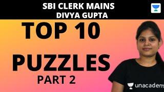 Top 10 Mains Level Puzzles for SBI CLERK MAINS 2020 (Part-2) by Divya Gupta