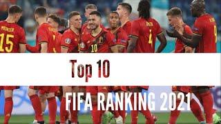 Top 10 FIFA Ranking 2021||New FIFA Ranking Point Table Most Popular Teams Of#Belgium