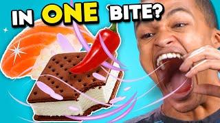 Eat In One Bite Challenge | People Vs Food