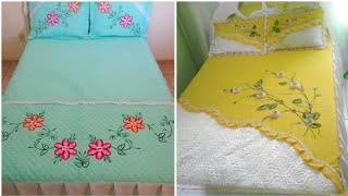 Top Stylish And Attractive Hand Embroidered Bedsheets Designs Collection //Embroidery Patterns