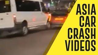 Korea Car Crash - Van Road rages On A Toyota Prius