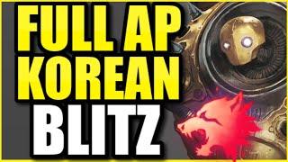 (ONE Q = ONE KILL!)  THIS KOREAN FULL AP BLITZCRANK BUILD IS ABSOLUTELY GENIUS!  BEST BLITZ SUPPORT