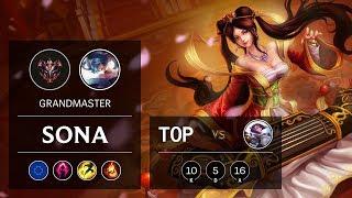 Sona Top vs Fiora - EUW Grandmaster Patch 10.1