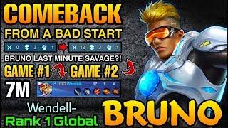 Bruno Double MVP Plays - Top 1 Global Bruno Wendell- - Mobile Legends