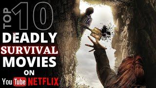 Top 10 Best SURVIVAL Movies on YouTube & Netflix in Hindi/Eng