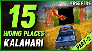 TOP 15 HIDING PLACES IN KALAHARI MAP FREE FIRE | BEST SURVIVING PLACES FOR RANK PUSHING (PART-2)