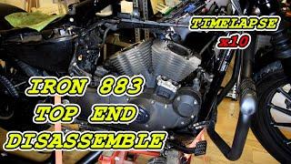 Harley Davidson Iron 883 Top End Disassemble | Time Lapse 10x Speed