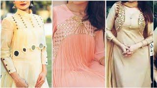 Top 10 Mirror Work Neck Designs For Kurti ❤️ #shots #shorts