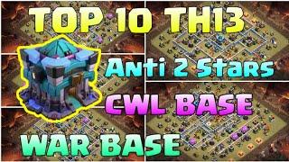 New  Top 10 Th13 War Base Links | Best Th13 Anti 2 Stars WAR BASE 2020